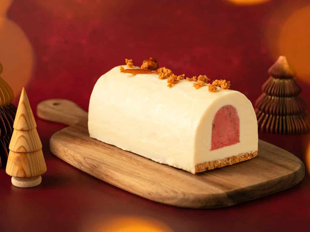 buche glacée sapin orange sanguine Dessus buche glacée artisanale sapin orange sanguine Dessus