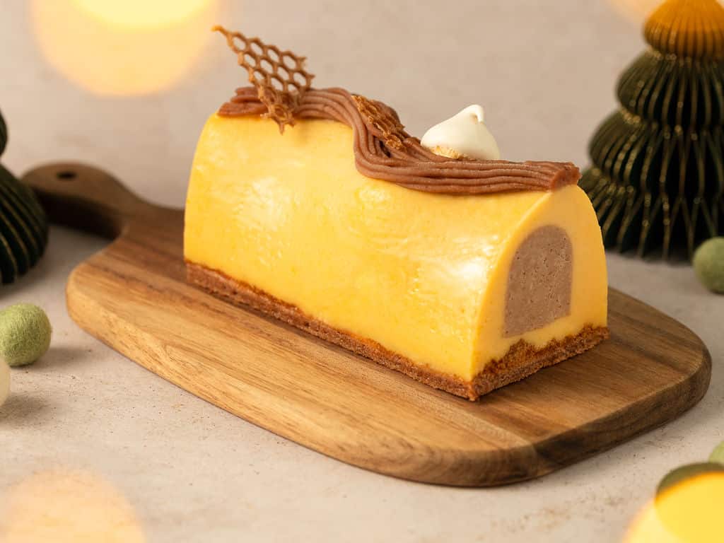 Buche glacée marron & mandarine Cote buche glacée artisanale marron mandarine